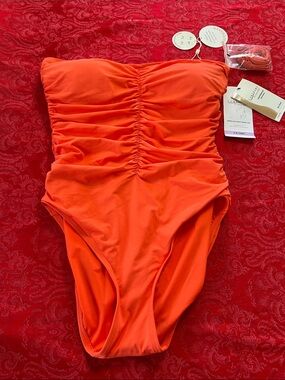 Coco Reef Contours Orange One Piece Swimsuit Size 14 38C PerfectionFit NWT MSRP